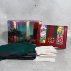 GUCCI グッチ オフィディア GG フローラ 二つ折り財布 シェリーライン