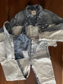 ZARA パッチワークデニム　セットアップ　3点のサムネイル