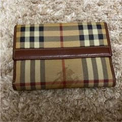 BURBERRY バーバリー チェック柄 牛革 レザー Wホック ミニ財布のサムネイル