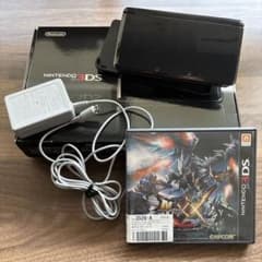 Nintendo 3DS 본체＋몬스터 헌터 XX 상자, 충전기 첨부