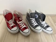 コンバース2足セット☆レッド＆グレーのサムネイル