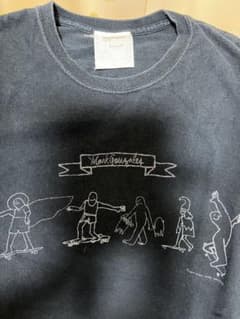 Mark Gonzales イラストプリント Tシャツ ネイビーのサムネイル