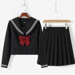 【2/15まで値下げ】セーラー服　制服　コスプレ　黒　コンカフェ　イベント　長袖のサムネイル