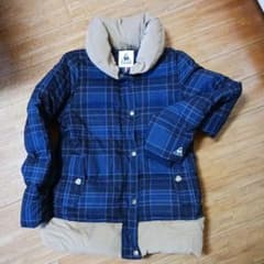 le coq sportif ネイビー チェック ダウンジャケット - メルカリ