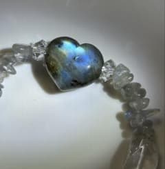 天然石 ブレスレット ラブラドライト 水晶ハンドメイド パワーストーン