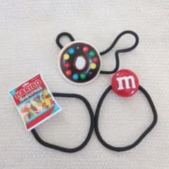 ハンドメイド ヘアゴム 3点セット HARIBO M&M's
