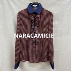 i723◯ NARACAMICIE ナラカミーチェ フリルシャツ ストライプ - メルカリ
