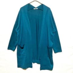 Le Soleil Topper Long Cardigan, Blue/Green, Size M