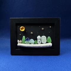 シーグラスアート 星と月の街 静かな夜 - メルカリ
