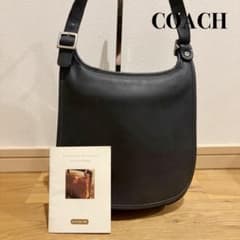 美品】オールドコーチ 黒 ショルダーバッグ グラブタンレザー フラップ