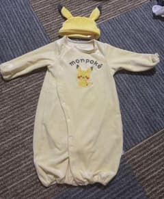 ポケモン　モンポケ　カバーオール　ロンパース　ベビー服　帽子セット　長袖ドレスのサムネイル