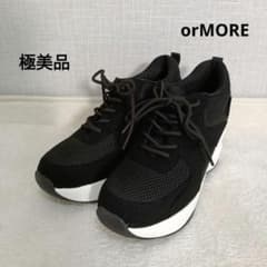美品　フラットアップスニーカー orMORE （オアモア）　ブラック 美品 フラットアップスニーカー orMORE （オアモア） ブラック