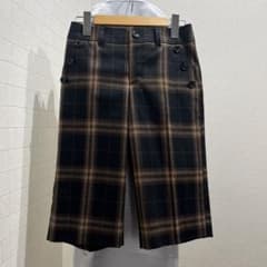 BURBERRY LONDON ハーフパンツ チェック黒ブラウン ウール - メルカリ