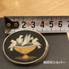 イタリア モザイクブローチ 鳩 刻印付 - メルカリ