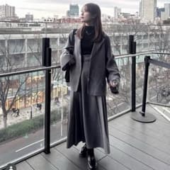 ecrel グレーセットアップ ジャケット スカート - メルカリ