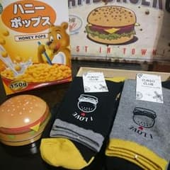 ハンバーガー柄  靴下のサムネイル