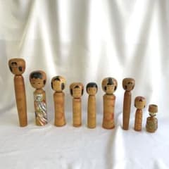 伝統こけし 9体まとめ売り 作並系 作者銘入り 郷土玩具 民芸品 - メルカリ