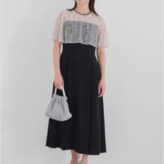 kaene シアーケープコンビ ドレス 黒