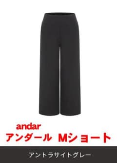【andar】Airywin 裏起毛マキシワイドレギンス　M　ショート　グレーのサムネイル
