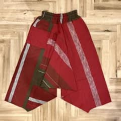 美品✳︎タマキニイメ タルンパンツ ウールコットンチェック柄サルエルパンツ 赤 tamaki niime タマキニイメ タルンパンツ 還暦祝い - メルカリ