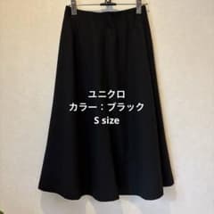 UNIQLO ウールブレンド フレアスカート S ブラック 美シルエットのサムネイル