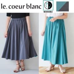 美品★le.coeur blanc リバーシブルタフタギャザースカートのサムネイル