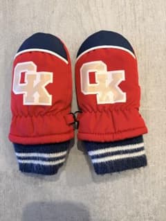 キッズ用 ミトン 手袋 レッド 1-2才