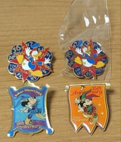 東京ディズニーランド 15周年 16周年 ピンバッジセット - メルカリ