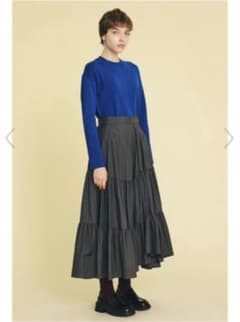 【新品未使用】LANVIN en Bleu ウォッシュナイロンティアードスカートのサムネイル