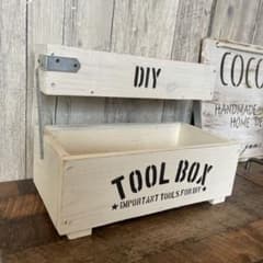ホワイト ツールボックス ウッド プランター ハンドメイド 雑貨 - メルカリ