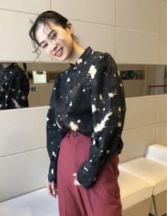 【値下げ】moussy bleach printedチャイナシャツのサムネイル