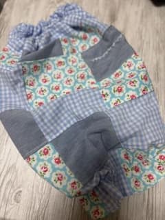 青系花柄パッチワーク犬服のサムネイル