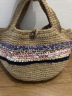 ハンドメイド かごバッグ ベージュのサムネイル