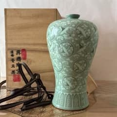 美品　韓国陶窯　東谷　金正黙 青磁象嵌雲鶴文梅瓶 m60892717530_1.jpg?1771644676
