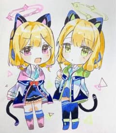 イラスト 手描き 色紙 ブルアカ ブルーアーカイブ 才羽モモイ 才羽