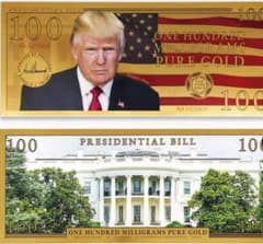 本当に綺麗♪トランプ大統領純金(100mg)ノート - メルカリ