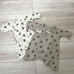 メッシュ素材 クマ柄コンビ肌着 50-60cm 2枚セットのサムネイル