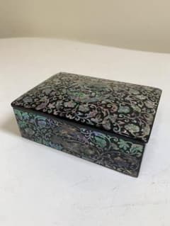 高級 螺鈿細工 漆器 ジュエリーボックス 宝石箱 小物入れ 唐草鶴文様