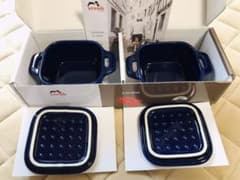 staub ストウブ エクストラミニスクエアココット 2PC 8cm ブルー Sのサムネイル