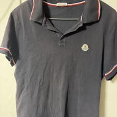 MONCLER ポロシャツ ネイビー トリコロールライン - メルカリ