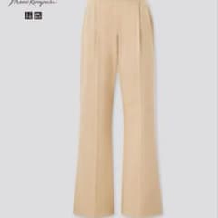 ユニクロ×マメクロゴウチ エアリズムコットン タックパンツ 31ベージュ　Sのサムネイル