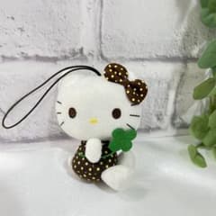 美品】キティちゃん マスコットストラップ 四葉のクローバー サンリオ
