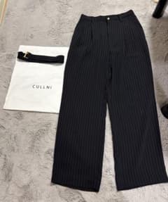 CULLNI クルニ ストライプ ワイドスラックス ベルト付き 美品 24aw