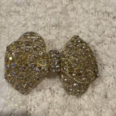 ゴールド リボン バレッタ ヘアアクセサリー