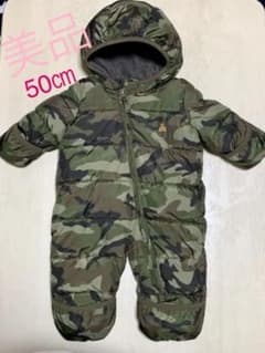 【美品】GAP 迷彩柄 ダウン ジャンプスーツ カバーオール 50のサムネイル