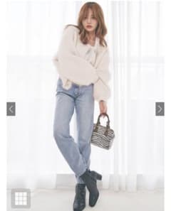 クリアボタンモヘアニットカーディガン[k9077b]のサムネイル