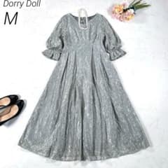 Dorry Doll ヴィンテージレースボリューム袖ワンピースドレス ブルー M