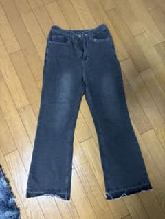 レディース デニムパンツ フレア カットオフのサムネイル