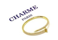 18k plating cz diamond nail braceletのサムネイル