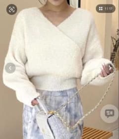 Royal party カシュクールニットトップス ホワイトのサムネイル